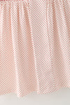 Polka dot dress with embroidered Santa & smocked detail. DRG65154 MON