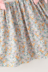 Ditsy floral girls dress with embroidery smocked detail. DRG63406 AMY