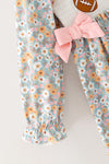 Ditsy floral girls dress with embroidery smocked detail. DRG63406 AMY