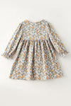 Ditsy floral girls dress with embroidery smocked detail. DRG63406 AMY