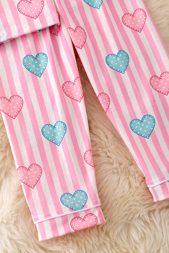 Heart & stripe printed pajamas. PJG40380 JEANN