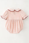 Embroidered Santa and smocked detail baby bodysuit. RPG65130 SOL
