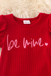 "Be Mine" Red bubble sleeve top & pink w/ red heart jeans. OFG50041 SOL