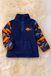 Navy Blue Fish printed sweatshirt. TPB40805 SOL