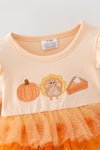 Thanksgiving 4 layer tulle baby bodysuit. RPG63139 MON