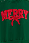 Dark green Merry & a bow applique top. TPG60700 SOL