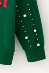 Dark green Merry & a bow applique top. TPG60700 SOL