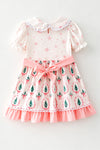 Snowflake, Christmas tree printed girls dress. DRG65200 MON