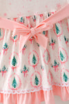 Snowflake, Christmas tree printed girls dress. DRG65200 MON