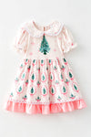 Snowflake, Christmas tree printed girls dress. DRG65200 MON