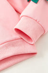 Lt. Pink Merry & Bright Christmas printed sweater. TPG60717 SOL