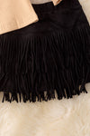 Loved cream long sleeve top & black fringe skirt. OFG50039 NAY