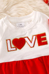 "Love" Valentine's application baby onesie. RPG50047 JEAN