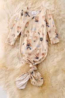  🎍Made from Bamboo, Night Night bear printed baby gown. PJB50013