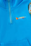 Turquoise fishing pullover long sleeve shirt. TPB40804 AMY