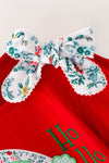 Red baby bodysuit with Santa Applique. RPG65138 SOL