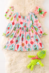 Pink Grinc* printed girls dress. DRG52181 SOL