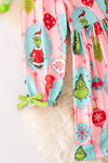 Pink Grinc* printed girls dress. DRG52181 SOL