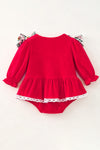 Red baby bodysuit with Santa Applique. RPG65138 SOL