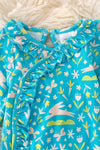 🎍Bamboo hare printed baby gown with ruffle trim. PJG50042