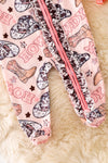 Howdy" girls printed baby onesie with footie. (Western)  RPG60003 Jean