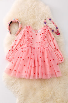  Super Cute Pink Chick dress with ruffle detail. DRG50073 NAY