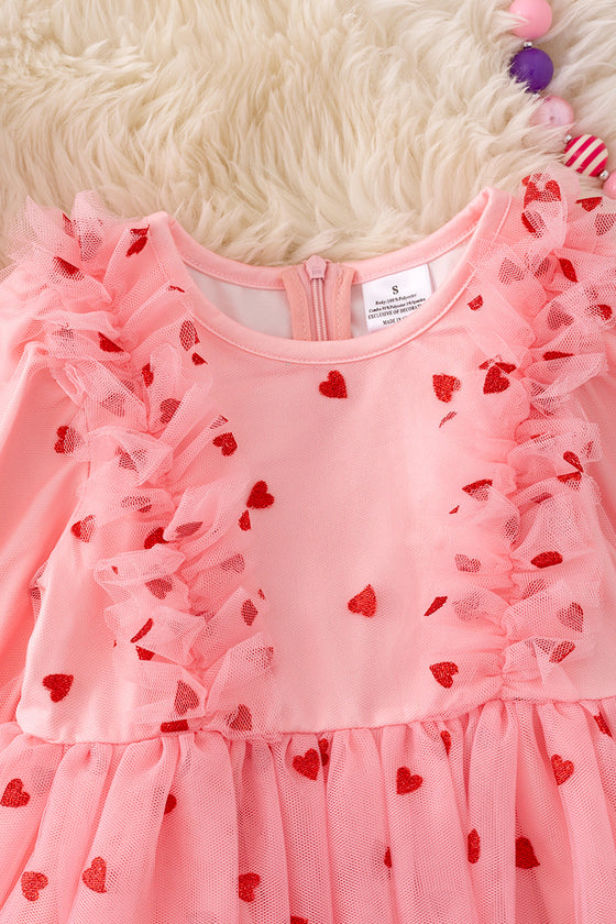 Super Cute Pink Chick dress with ruffle detail. DRG50073 NAY