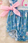 "Happy" Floral printed baby romper with side bows. RPG50152 AMY