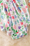 Easter bunny /floral baby romper. RPG50209 Jean