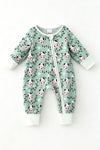 Christmas cow printed on mint baby bodysuit. RPG65489 MON