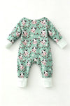 Christmas cow printed on mint baby bodysuit. RPG65489 MON