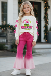 Feeling Extra Grin-mas white top with pink bows. TPG60687 Mon