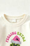 Feeling Extra Grin-mas white top with pink bows. TPG60687 Mon