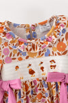Fall floral printed baby bodysuit with embroidered ducks. RPG65389 AMY