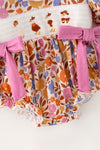 Fall floral printed baby bodysuit with embroidered ducks. RPG65389 AMY