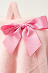 Pink cold shoulder christmas sweatshirt with glitter applique. TPG60686 MON