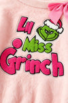 Pink cold shoulder christmas sweatshirt with glitter applique. TPG60686 MON