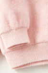 Pink cold shoulder christmas sweatshirt with glitter applique. TPG60686 MON