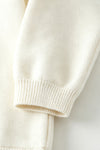 Multi color embroidered Christmas tree on white sweater. TPG60742 MON