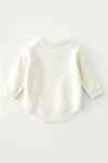 White Christmas tree knit baby bodysuit. RPG65197 AMY