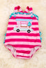 Lt. pink & fuchsia stripe. (embroidered ice cream truck) RPG40049