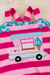 Lt. pink & fuchsia stripe. (embroidered ice cream truck) RPG40049