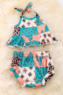  Multi-printed patch baby set. OFG40207 SOL
