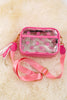 Bubble Pink Clear crossbody mini purse. BBG40016 M