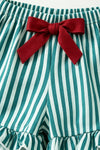 Green & white stripe pajamas. PJG60497 AMY