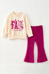 Cream Fall Vibes top and magenta bottoms. OFG62626 MON