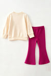 Cream Fall Vibes top and magenta bottoms. OFG62626 MON
