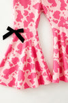 Ghost printed on pink long sleeve top and cow printed bell bottoms. OFG63275 SOL