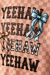 Yeehaw" Brown-tan checkered outfit. OFG63353 MON
