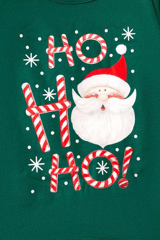 Ho Ho Ho" green girls Christmas romper. RPG51890 SOL